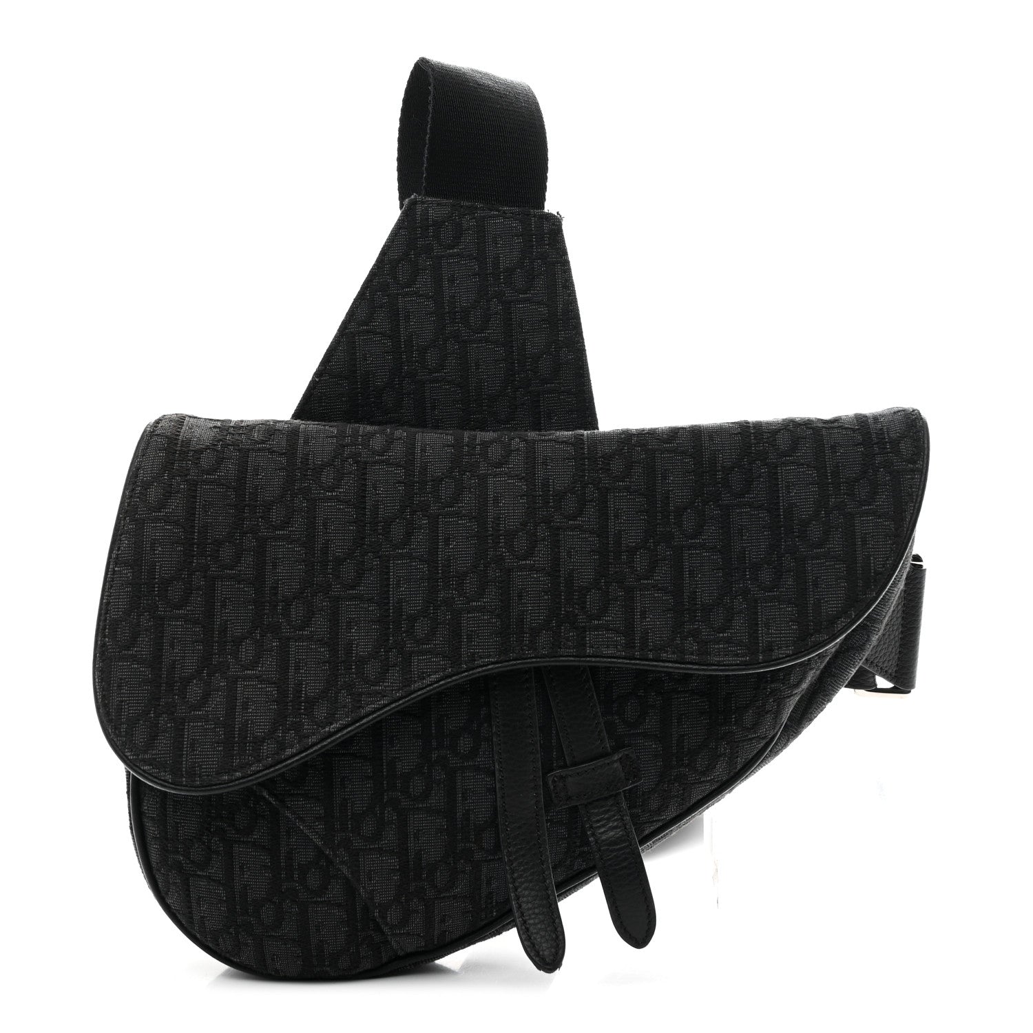 Christian Dior Oblique Mens Saddle Bag Black 2 of 17