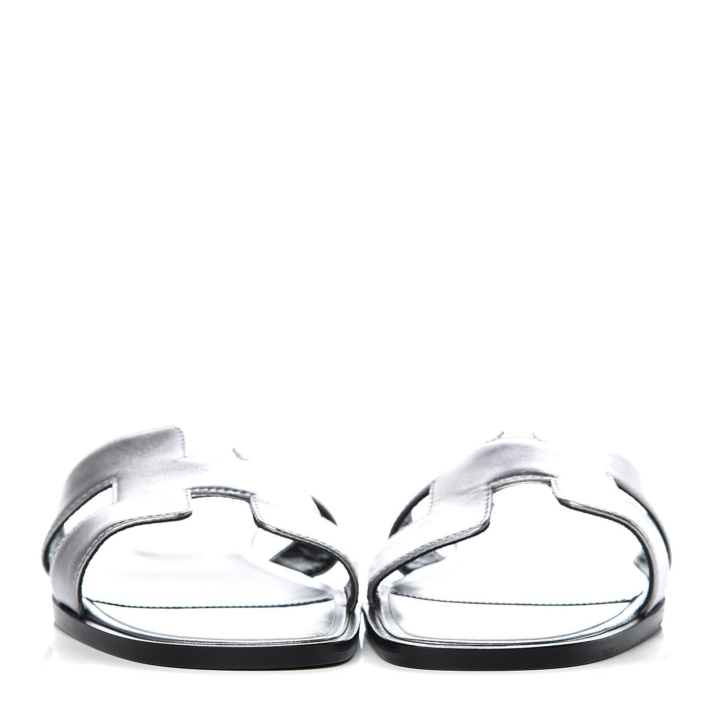 Metallic Nappa Calfskin Oran Sandals 39 Argent
