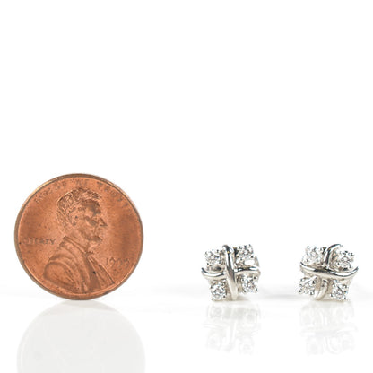 Tiffany Platinum Diamond Schlumberger Lynn Earrings 2 of 6