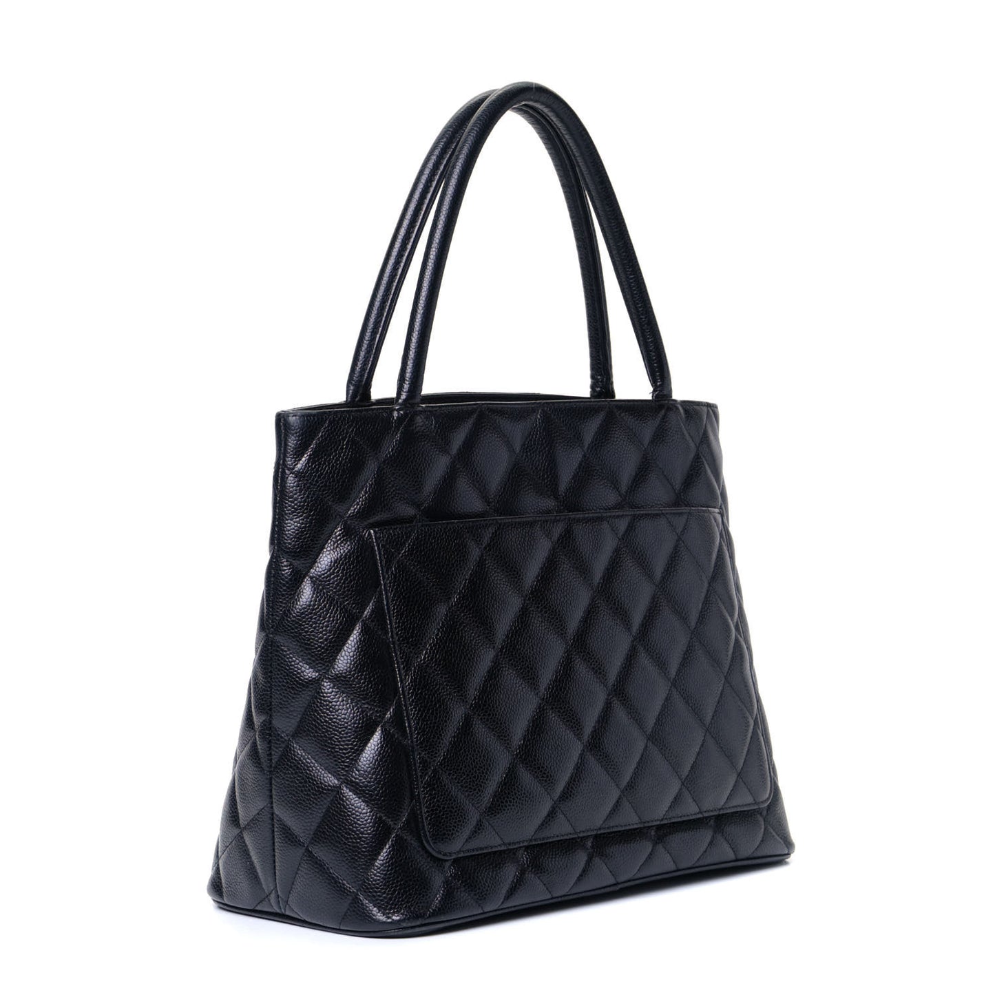 Caviar Quilted Medallion Tote Black