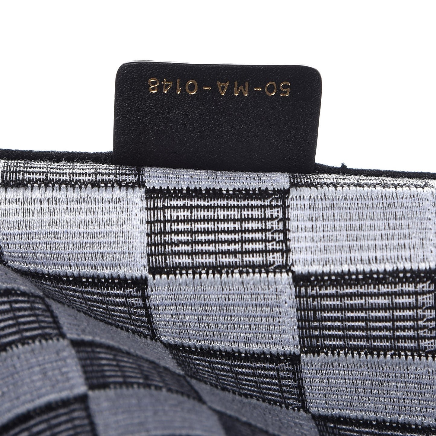 Canvas Embroidered Checkered Book Tote Black White