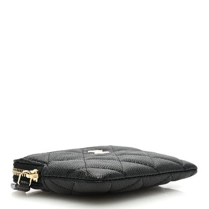 Chanel Caviar Quilted Zip Card Holder Wallet Black 4 of 8