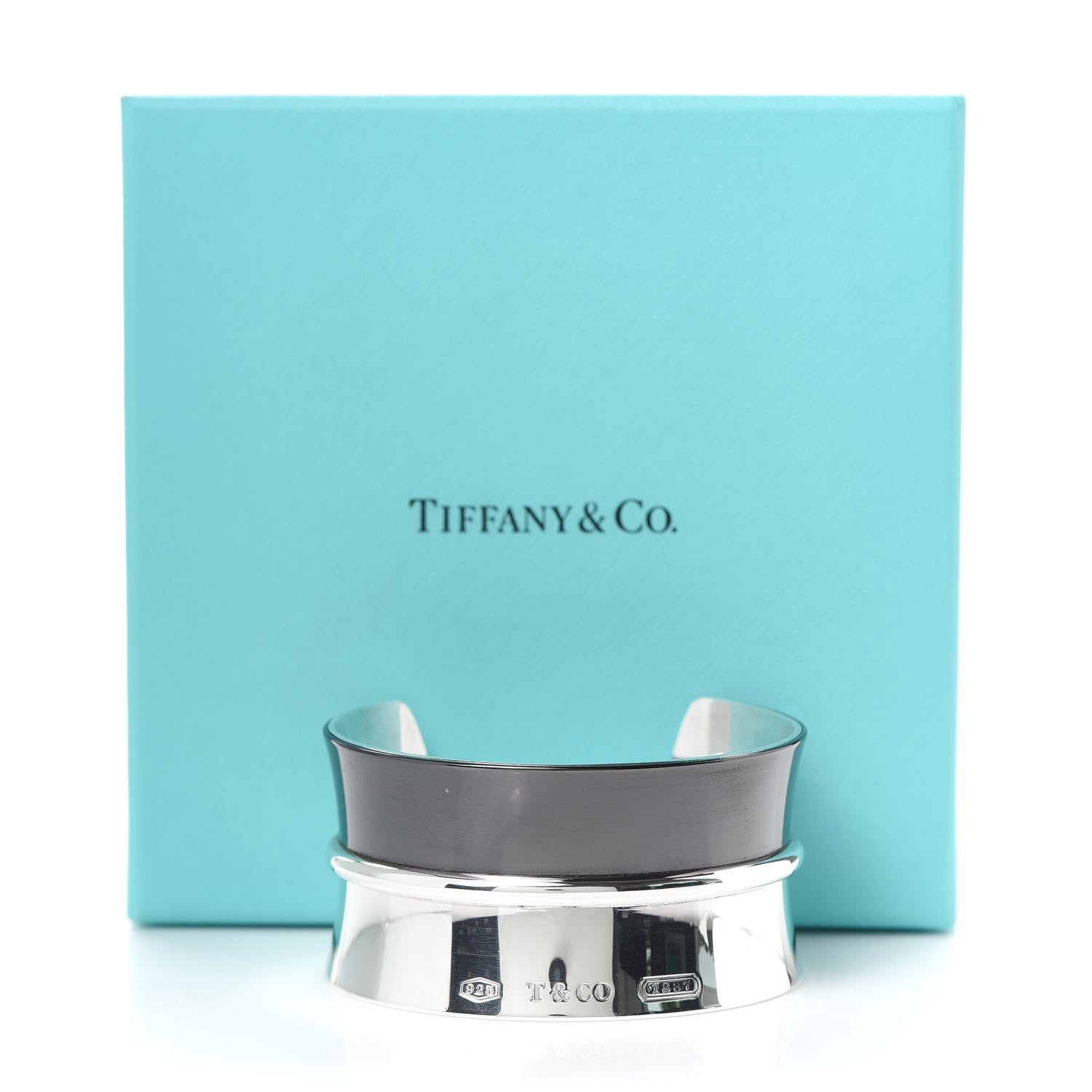 Tiffany Sterling Silver Titanium 1837 Wide Cuff Bracelet 5 of 5