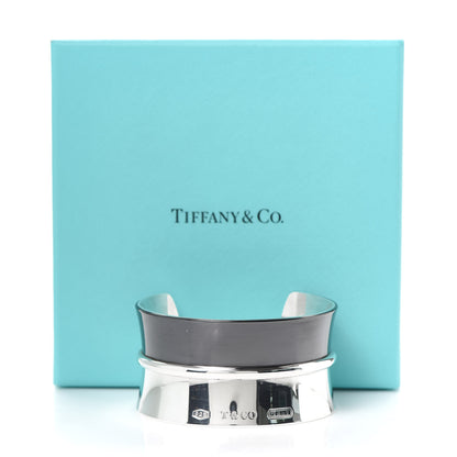 Tiffany Sterling Silver Titanium 1837 Wide Cuff Bracelet 5 of 5