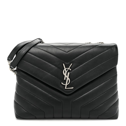 Saint Laurent Calfskin Y Quilted Monogram Medium Loulou Chain Satchel Black 1 of 13