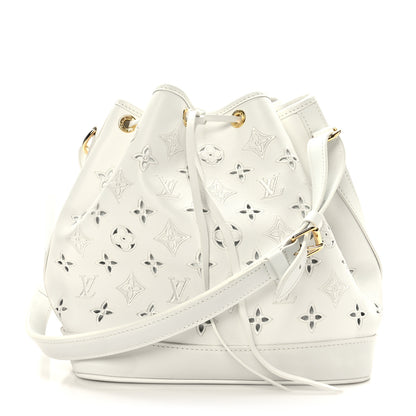 Louis Vuitton Calfskin Monogram Cutout Petit Noe White 1 of 10
