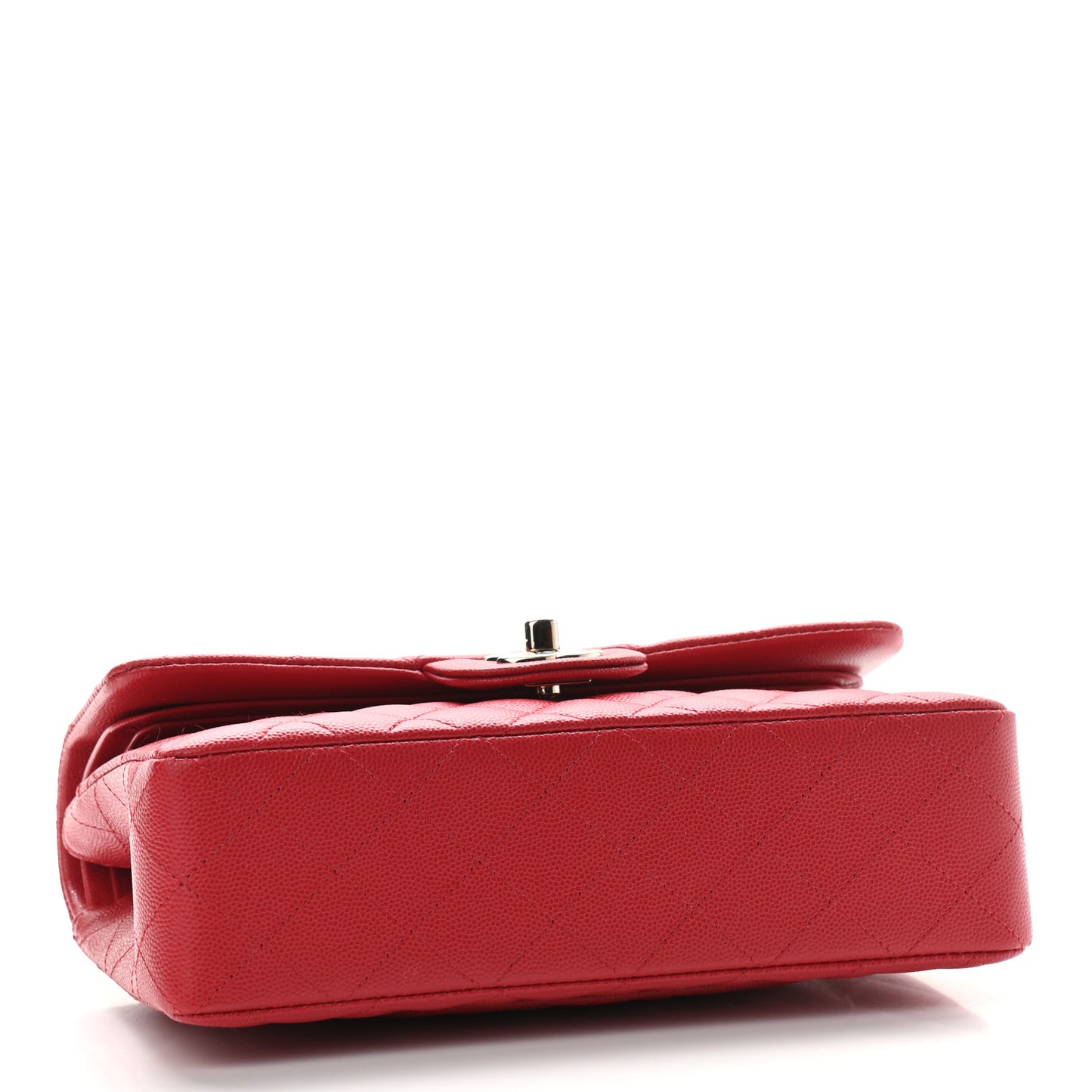 Caviar Quilted Small Double Flap Red