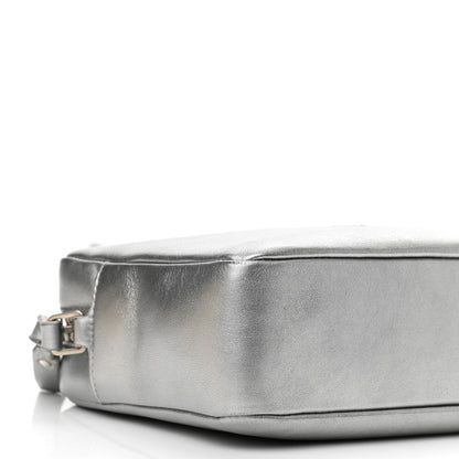 Saint Laurent Metallic Calfskin Monogram Small Lou Camera Bag Silver 9 of 14