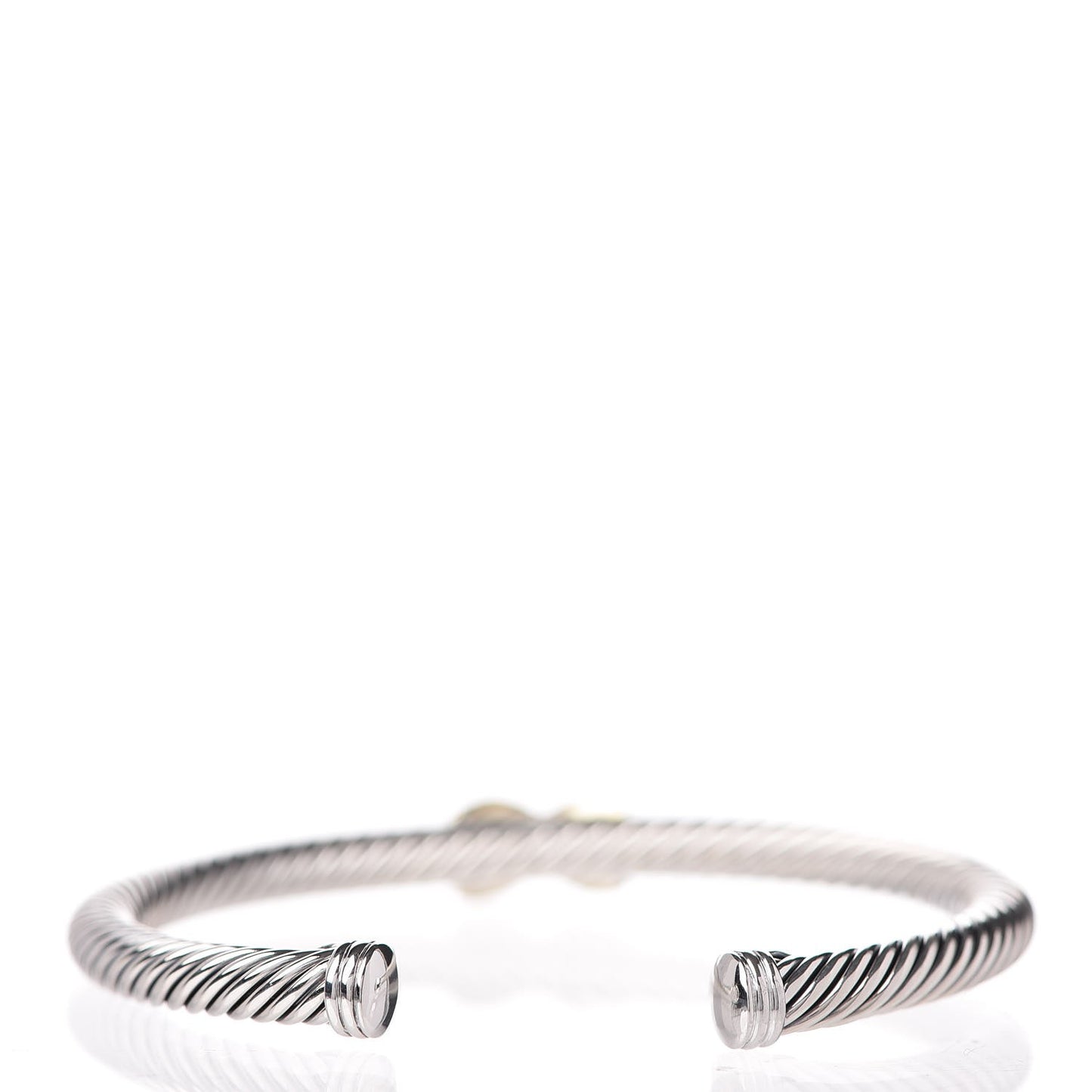 Sterling Silver 14K Yellow Gold 5mm X Station Cable Bracelet