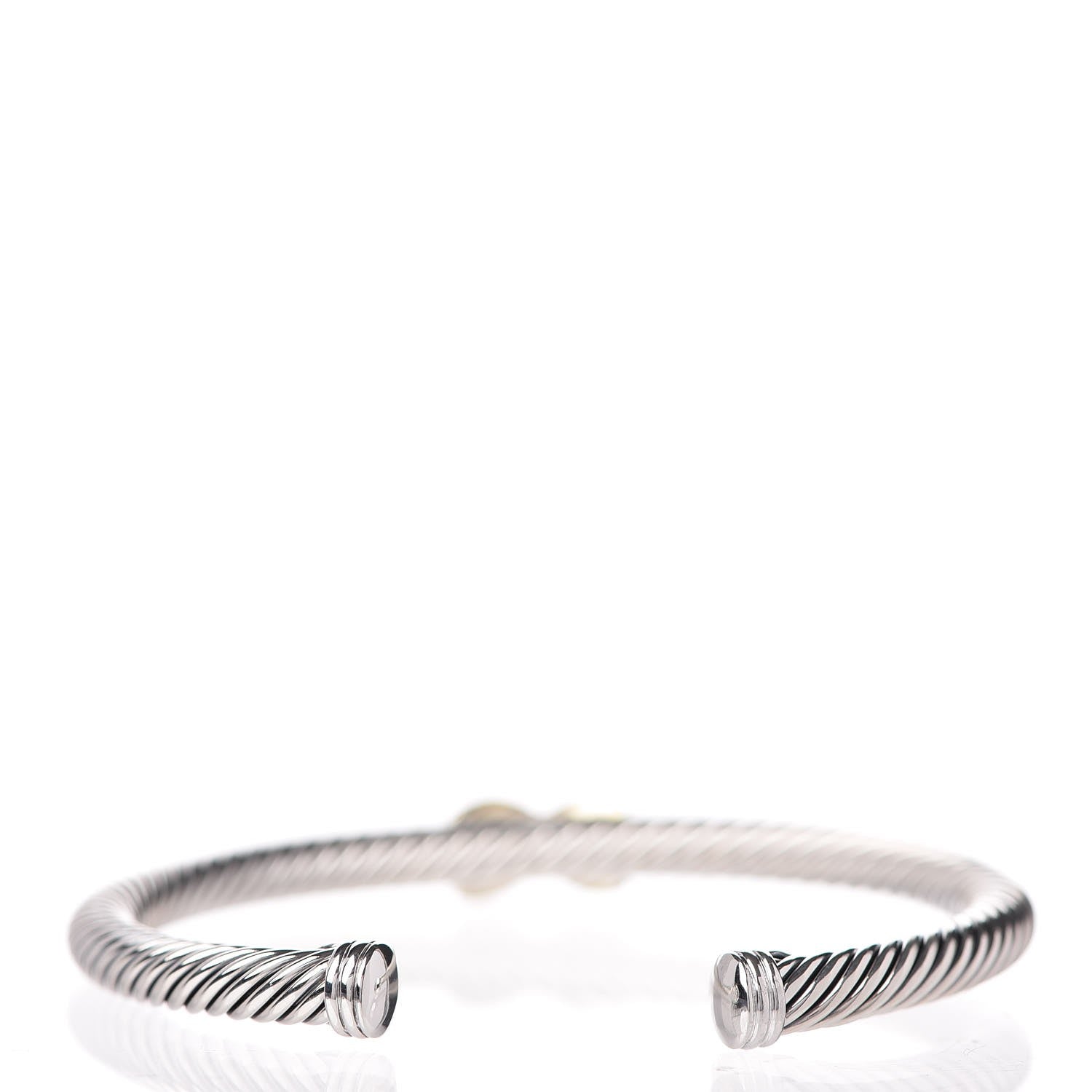 David Yurman Sterling Silver 14K Yellow Gold 5mm X Station Cable Bracelet 3 of 5
