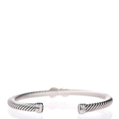David Yurman Sterling Silver 14K Yellow Gold 5mm X Station Cable Bracelet 3 of 5