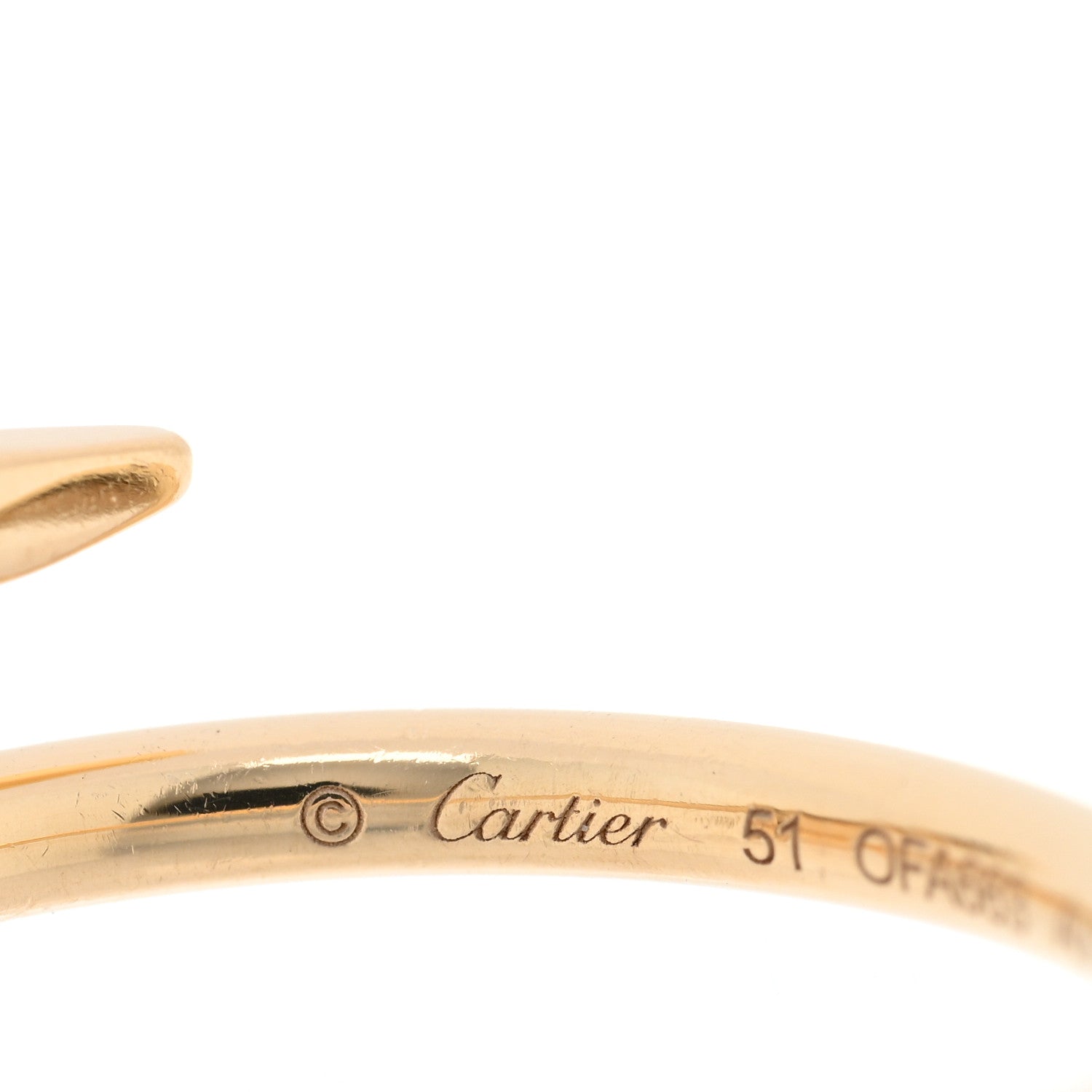 Cartier 18K Yellow Gold Small Juste Un Clou Ring 51 5.75 4 of 6