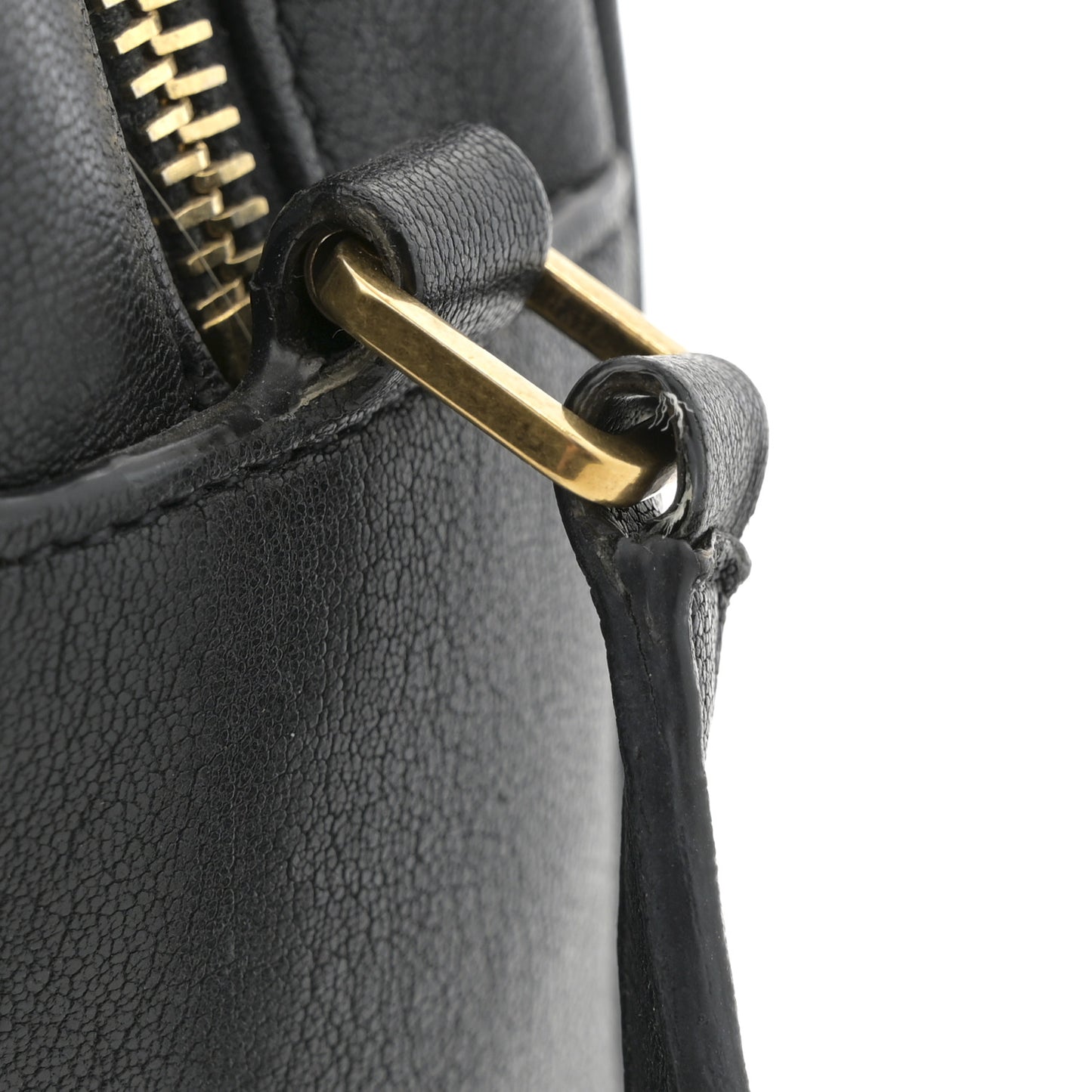 Grained Lambskin Monogram Lou Camera Bag Black