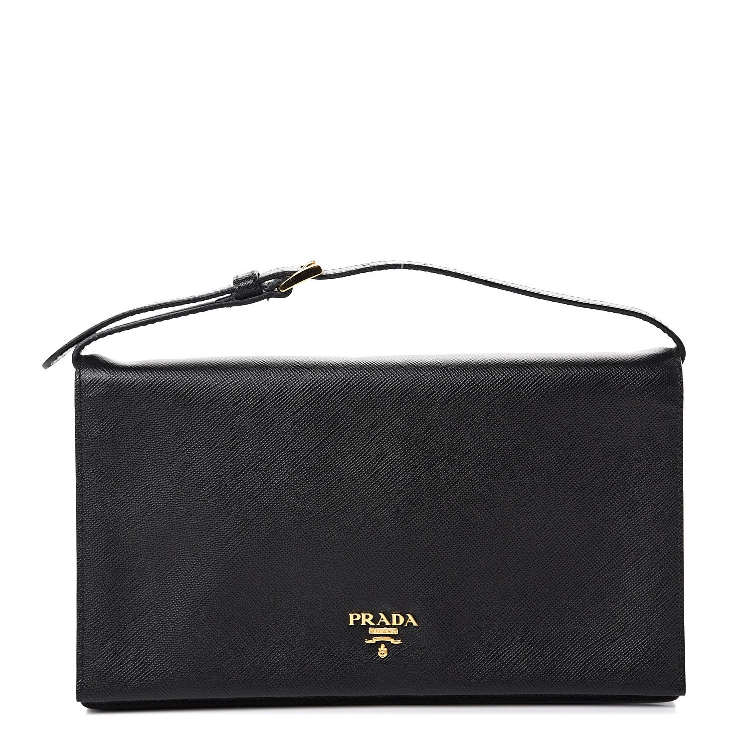Prada Saffiano Lux Clutch Black 1 of 12