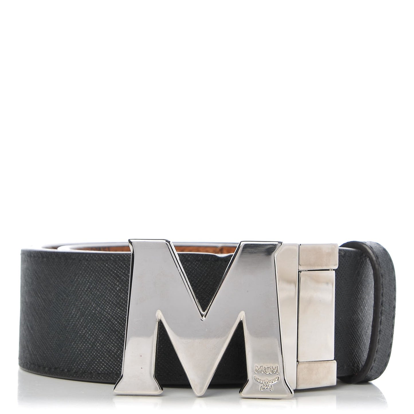 Saffiano Visetos Reversible Belt Black Cognac