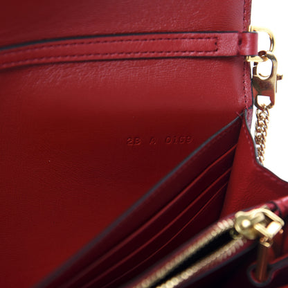 Givenchy Goatskin Quilted GV3 Chain Wallet Vermillon 10 of 12