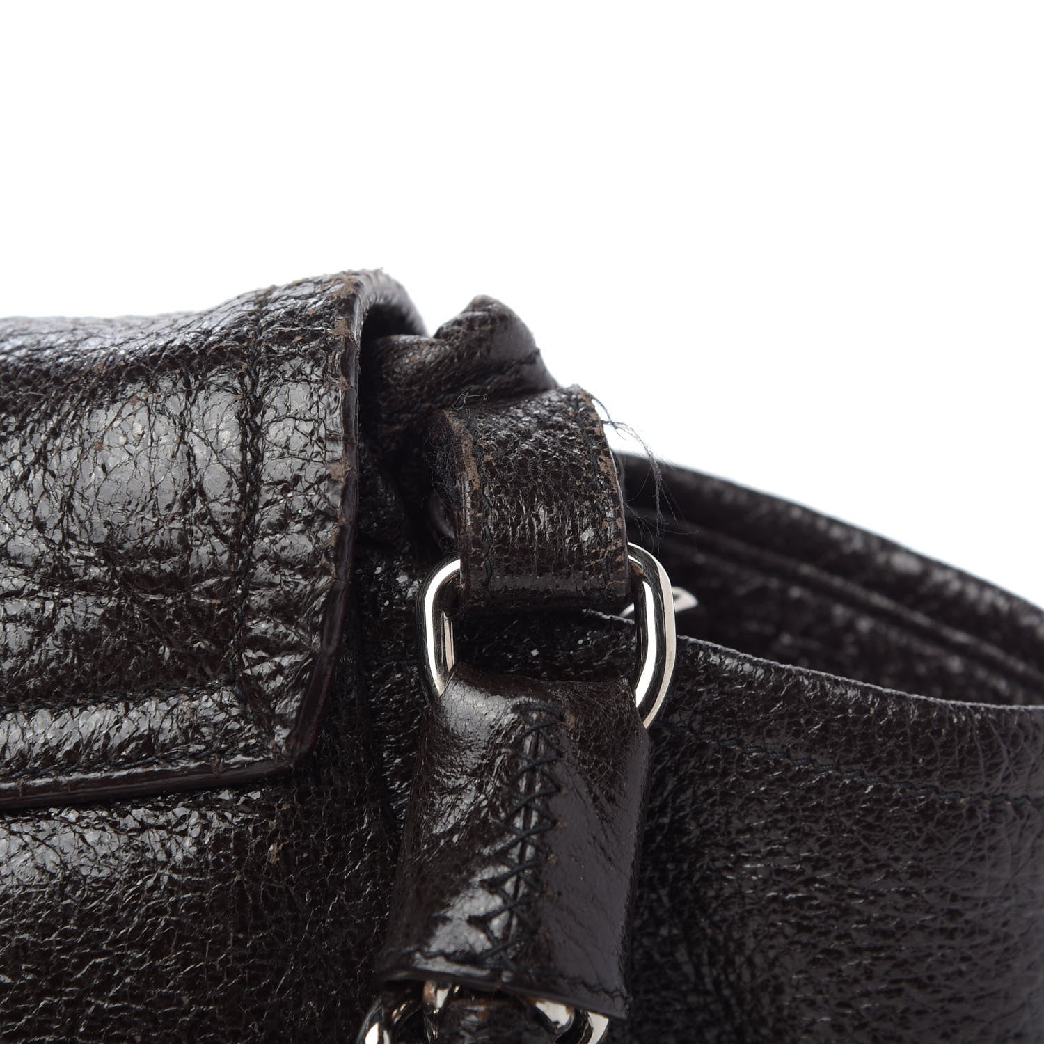Prada Cervo Lux Chain Flap Hobo Ebano 10 of 11