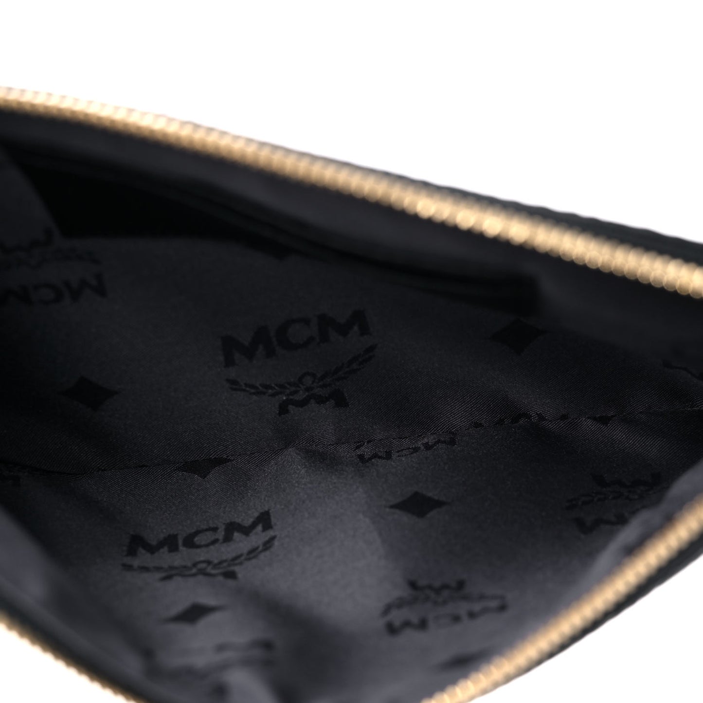 Calf Hair Calfskin Leopard Zip Pouch Set Black