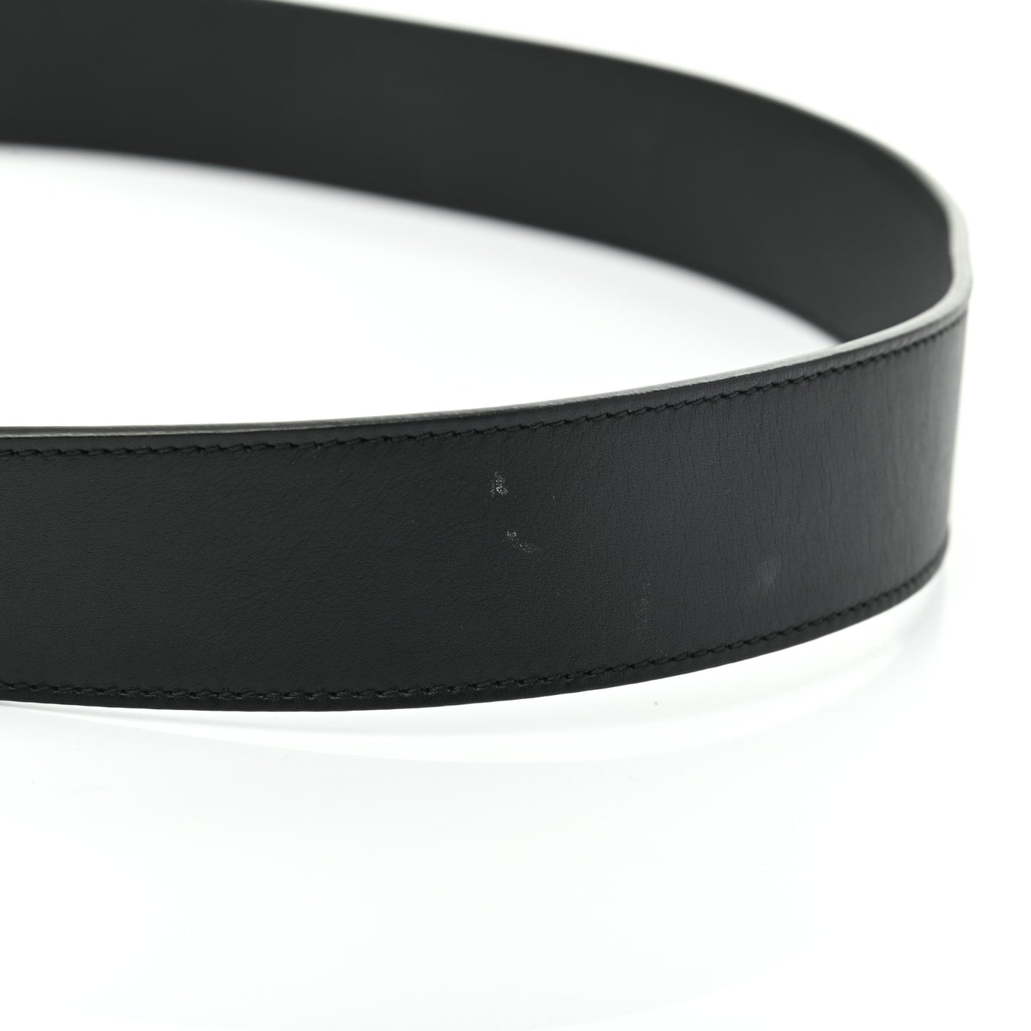 Moon Calfskin Pearl Double G 40mm Belt 95 38 Black Cream