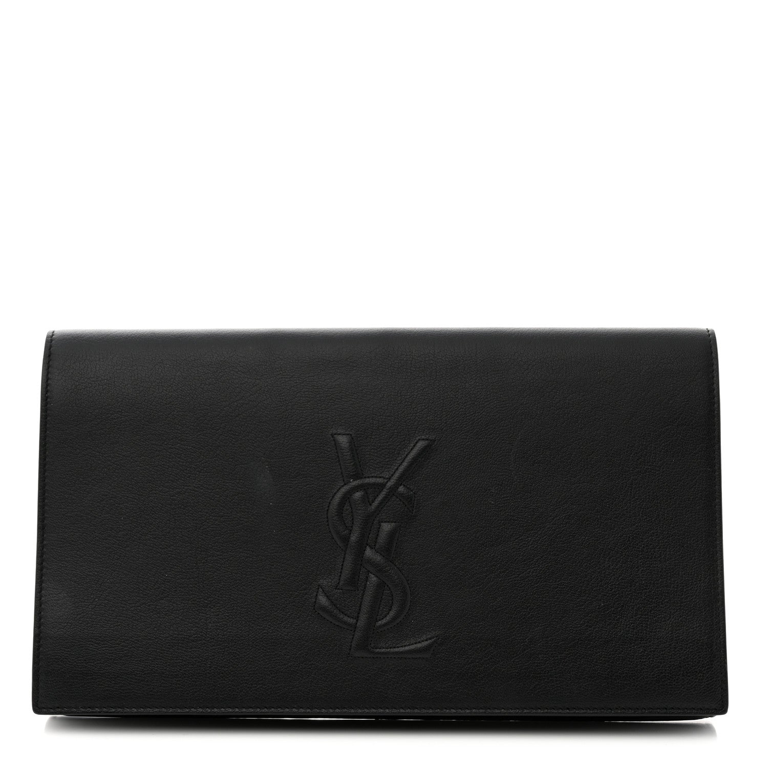 Saint Laurent Calfskin Monogram Large Belle De Jour Clutch Black 1 of 7