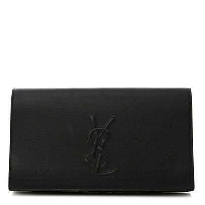 Saint Laurent Calfskin Monogram Large Belle De Jour Clutch Black 1 of 7