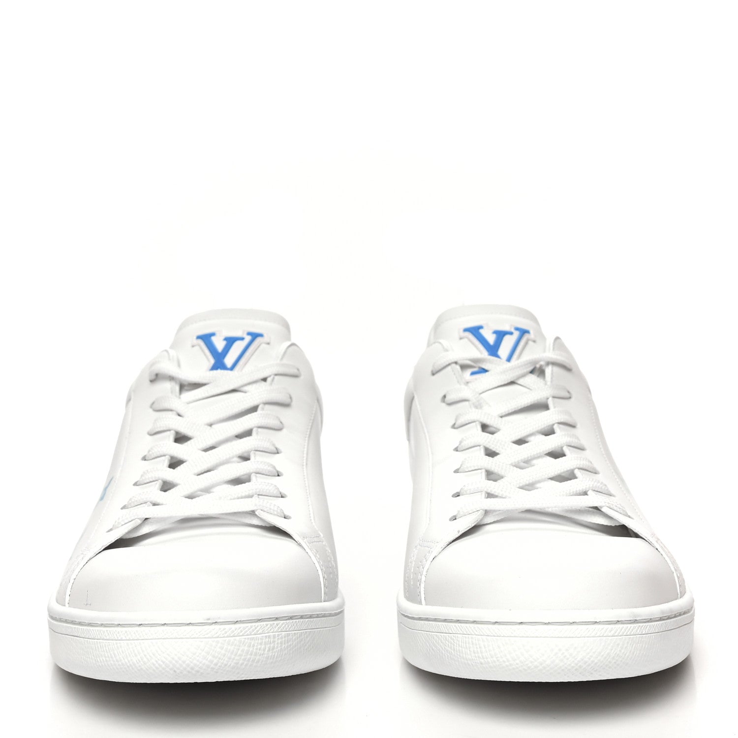 Louis Vuitton Calfskin Luxembourg Samothrace Mens Sneakers 9.5 White Blue 2 of 11