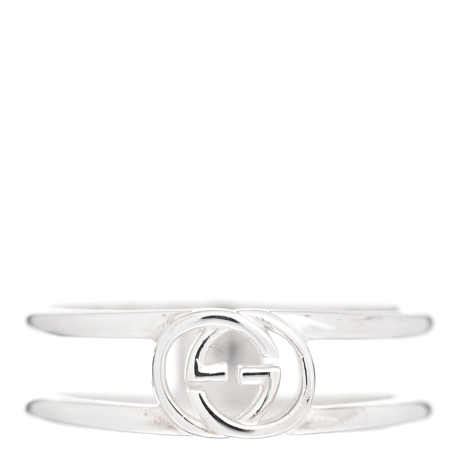 Gucci Sterling Silver 6mm Interlocking G Open Band Ring 54 7 1 of 5