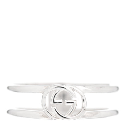 Gucci Sterling Silver 6mm Interlocking G Open Band Ring 54 7 1 of 5