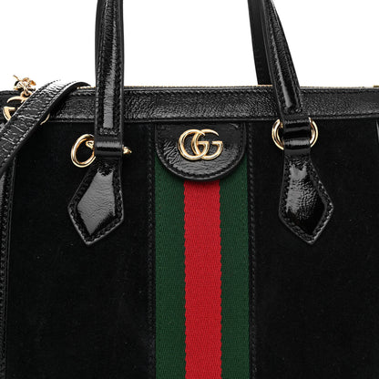 Gucci Suede Patent GG Web Small Ophidia Tote Bag Black 8 of 10