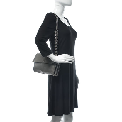 Prada Vitello Soft Chain Horizontal Shoulder Bag Marmo Cannela 2 of 16
