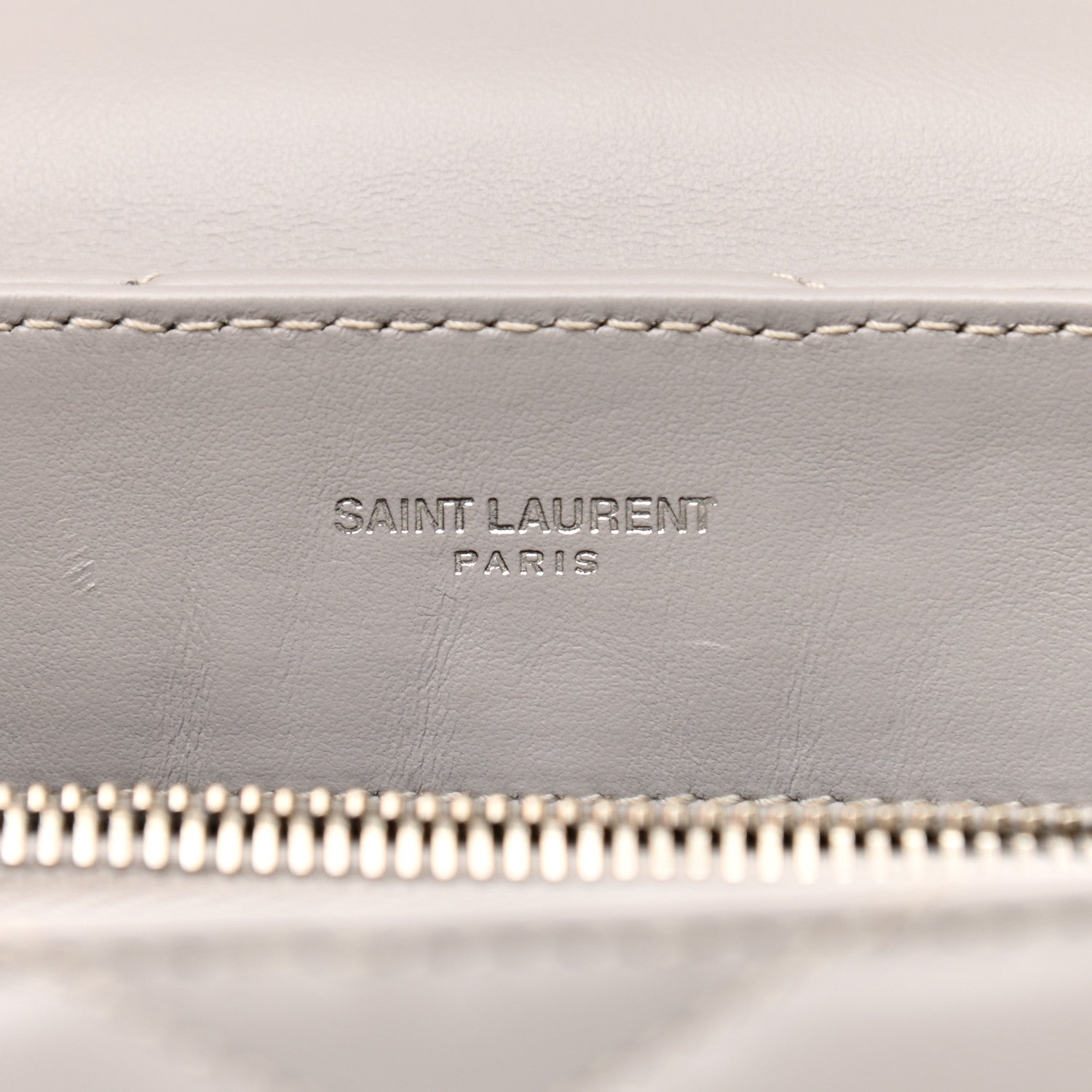 Saint Laurent Calfskin Y Quilted Monogram Small Loulou Chain Satchel Granite 5 of 11