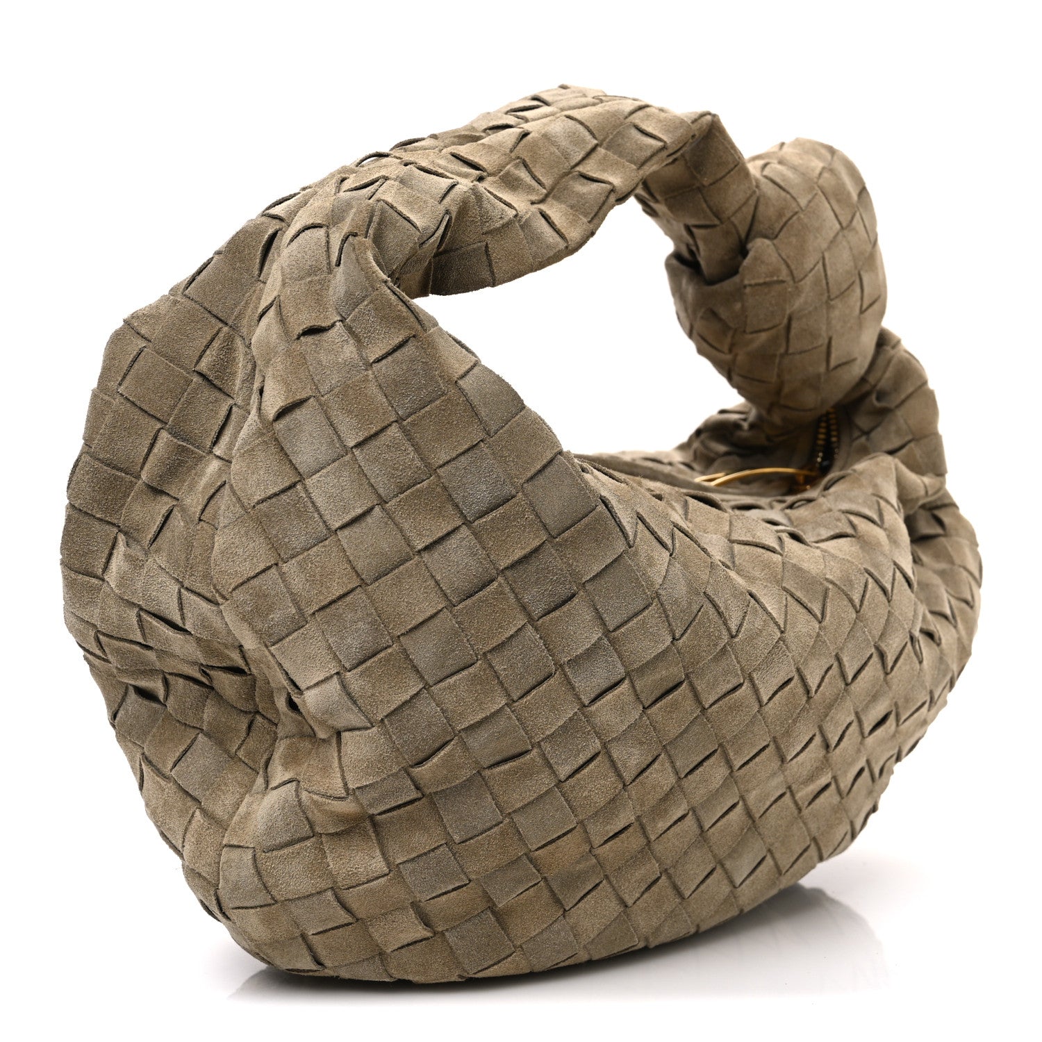 Bottega Veneta Suede Calfskin Intrecciato Teen Jodie Hobo Beige 3 of 11