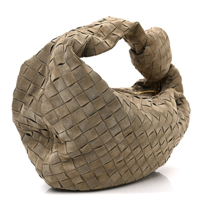 Bottega Veneta Suede Calfskin Intrecciato Teen Jodie Hobo Beige 3 of 11