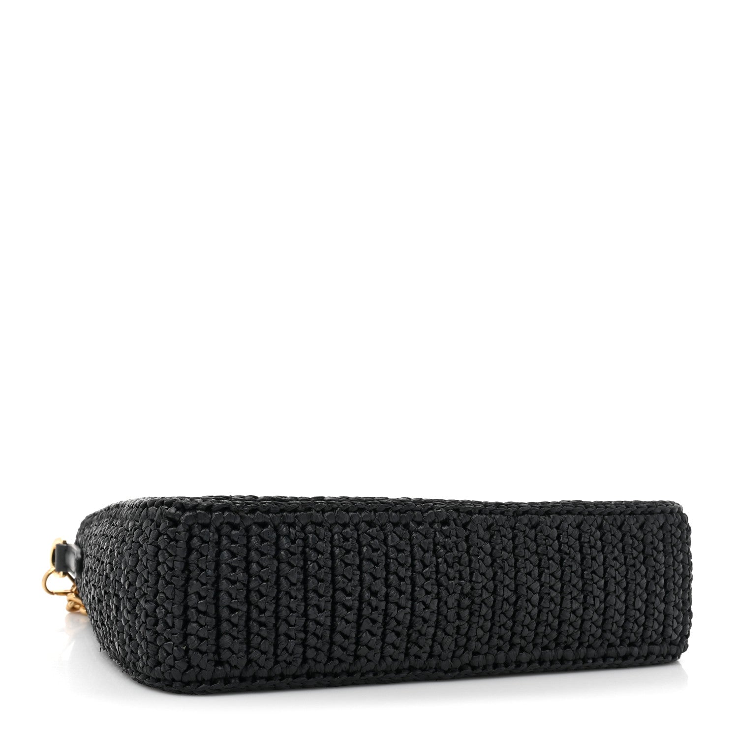 Prada Yarn Raffia Effect Crochet Re-Edition 2005 Shoulder Bag Black 4 of 8