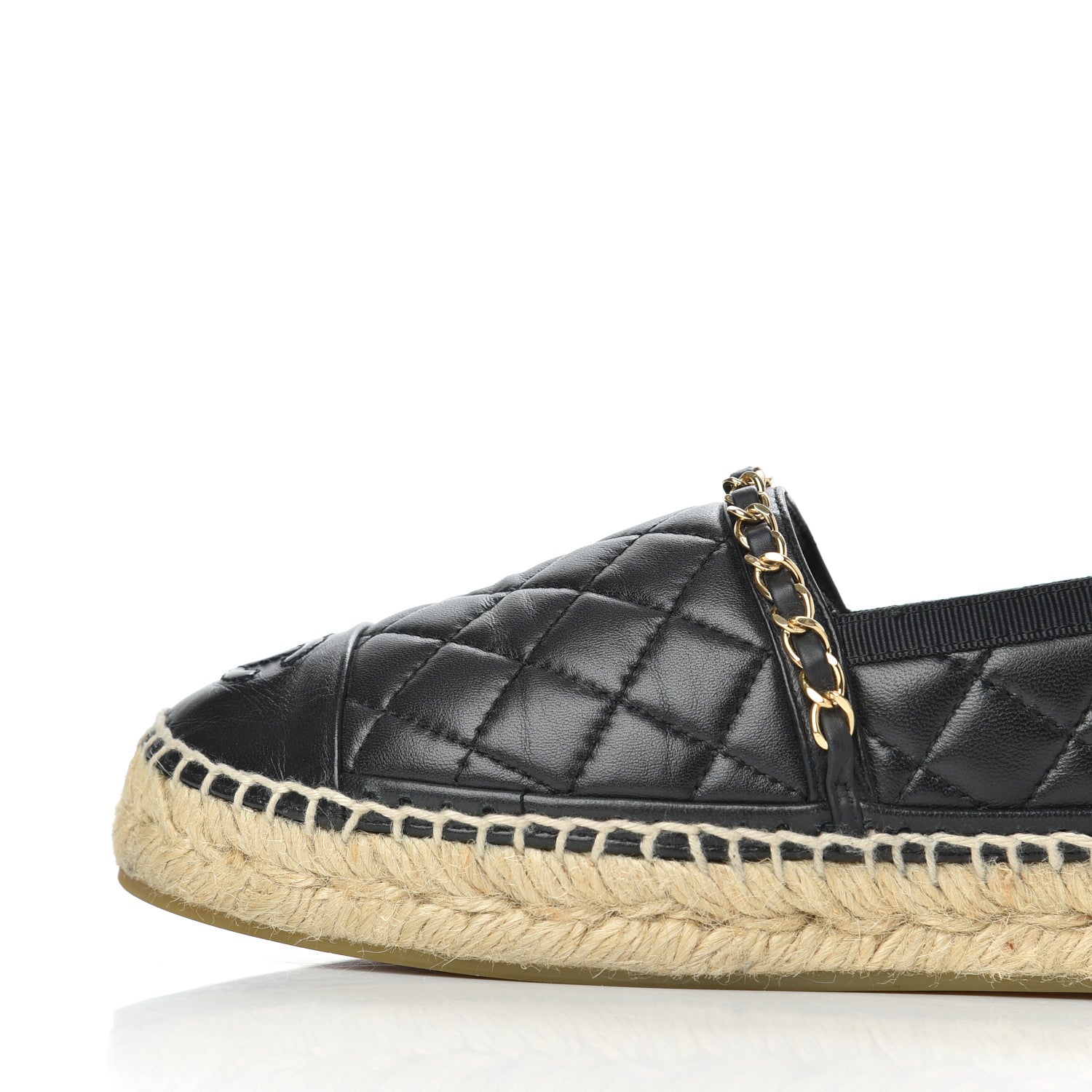 Chanel Lambskin Quilted CC Chain Espadrilles 36 Black 19 of 25