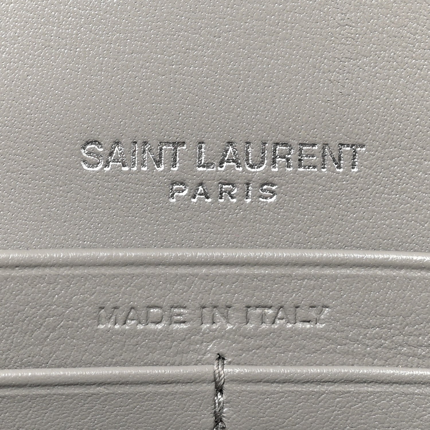 Saint Laurent Metallic Calfskin Kate Monogram Tassel Chain Wallet Silver 7 of 15