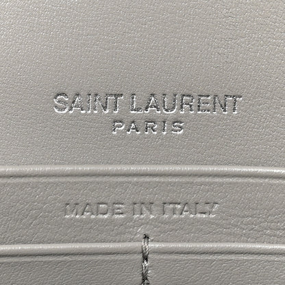 Saint Laurent Metallic Calfskin Kate Monogram Tassel Chain Wallet Silver 7 of 15
