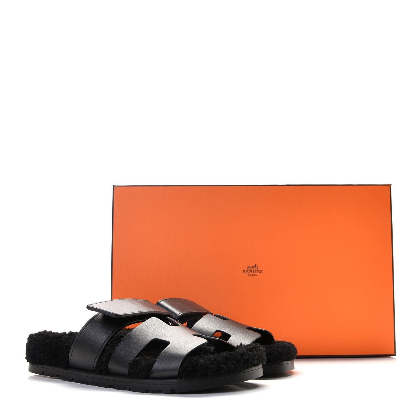 Calfskin Woolskin Womens Chypre Sandals 36 Black