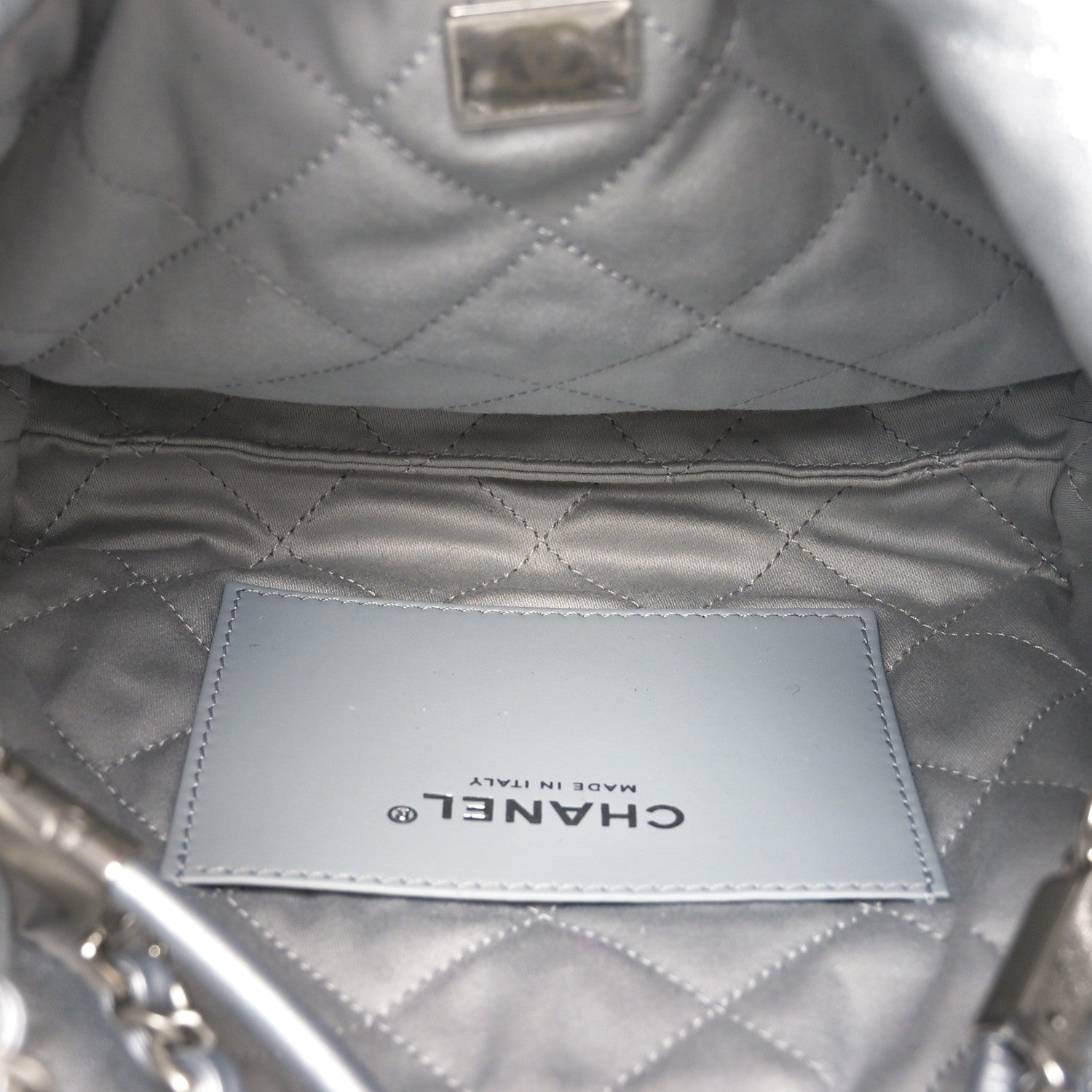 Chanel Metallic Lambskin Quilted Mini Chanel 22 Silvery 5 of 10