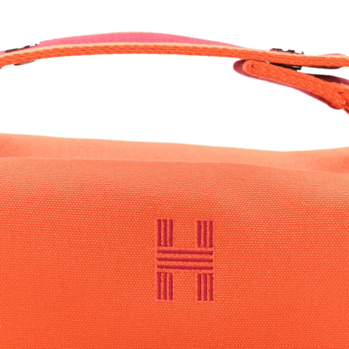 Hermes Canvas Small Bride-A-Brac Pouch Orange Burgundy 8 of 8