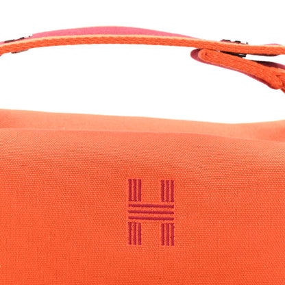 Hermes Canvas Small Bride-A-Brac Pouch Orange Burgundy 8 of 8