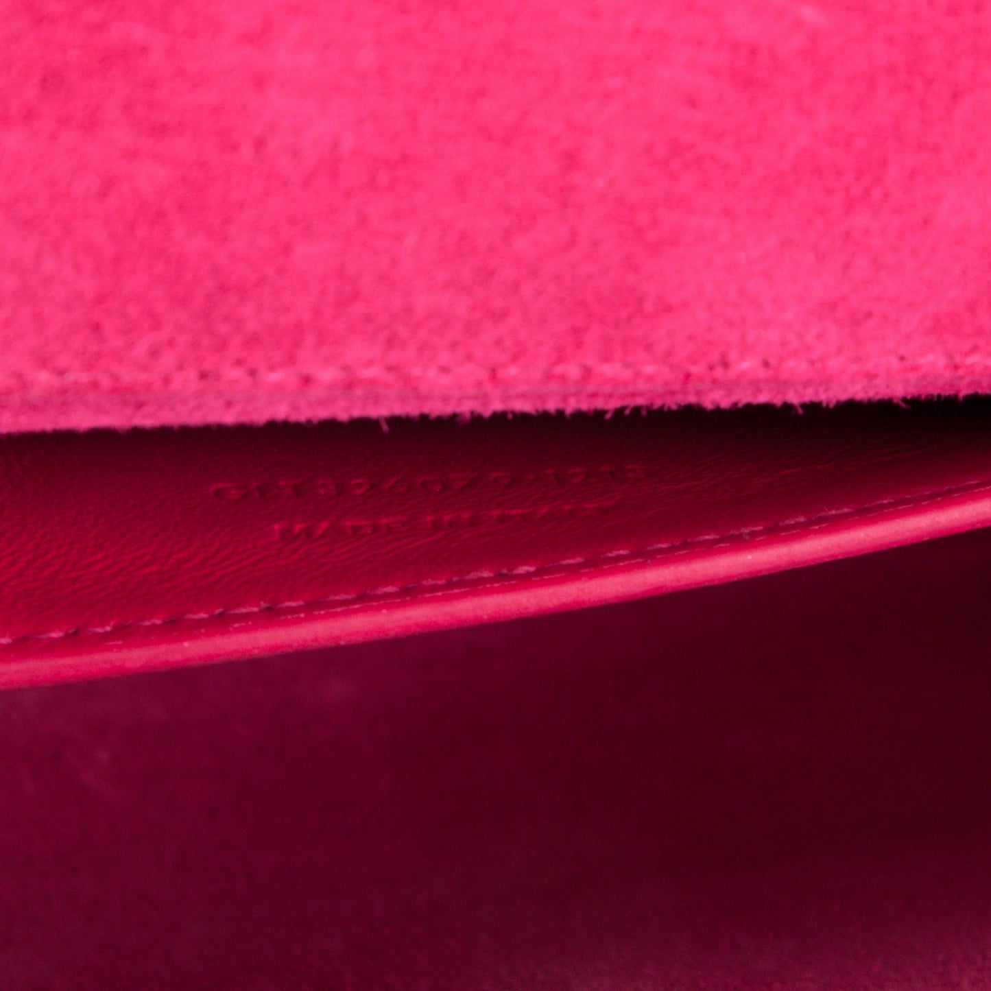 Textured Patent Calfskin Classic Monogram Clutch Fuchsia