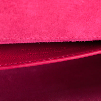 Saint Laurent Textured Patent Calfskin Classic Monogram Clutch Fuchsia 8 of 8