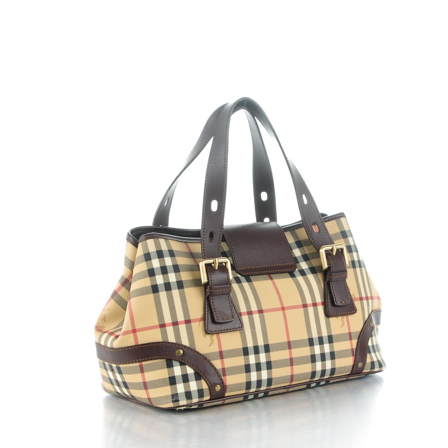 Haymarket Check Studded Satchel Chocolate