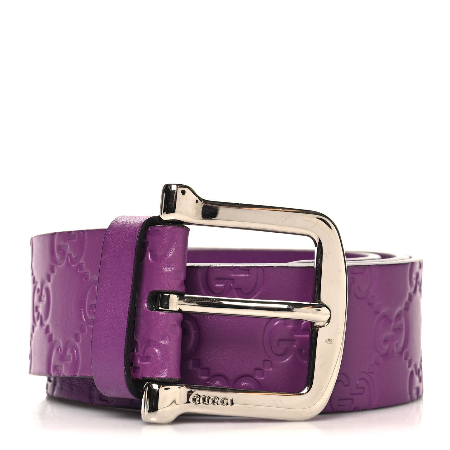 Soft Microguccissima Margaux Calfskin Belt 80 32 Purple