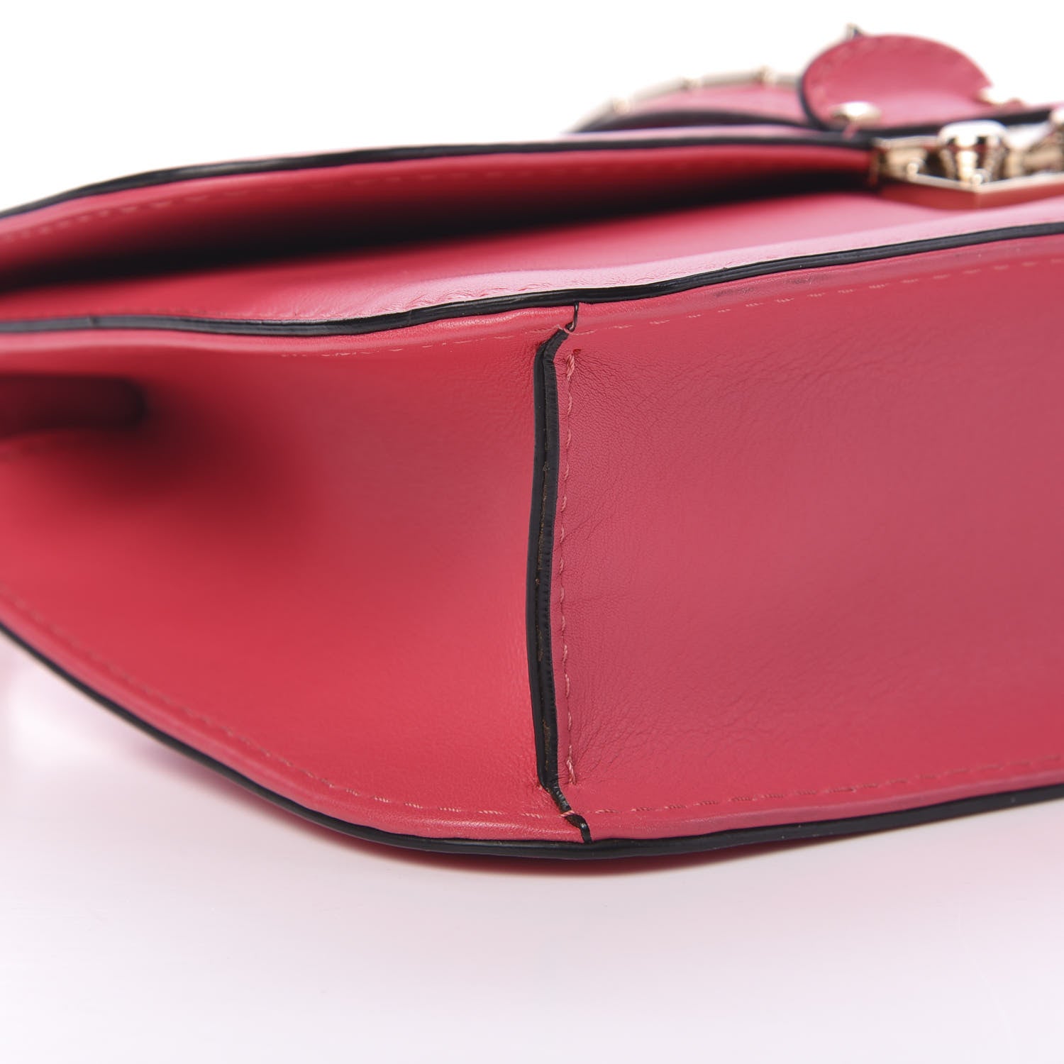 Valentino Garavani Vitello Medium Glam Lock Rockstud Flap Deep Rose 9 of 13