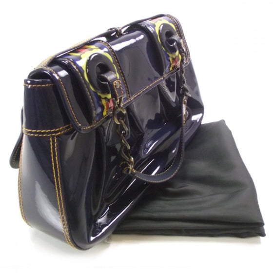 Patent Flower B Bag Blue