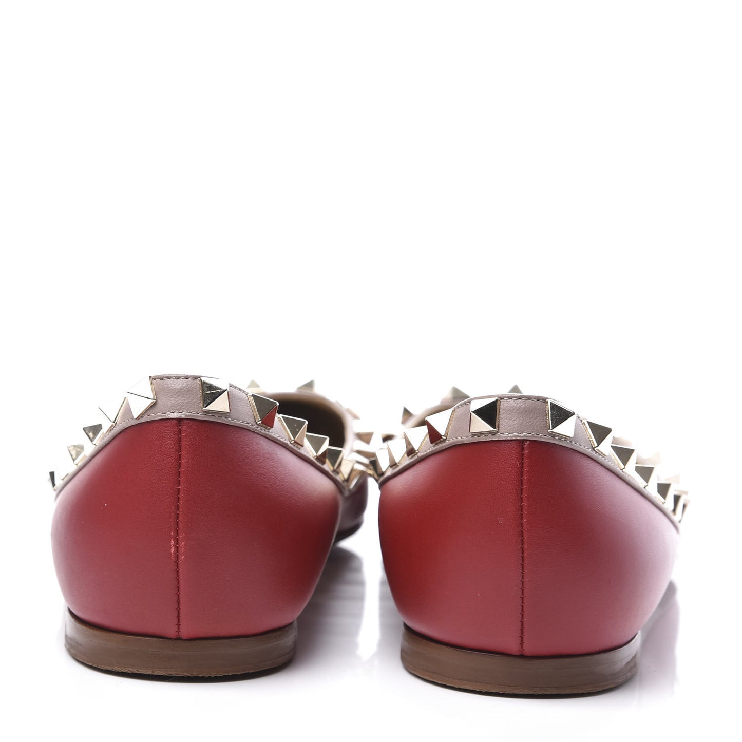 Nappa Rockstud Ballerina Flats 38 Red Poudre