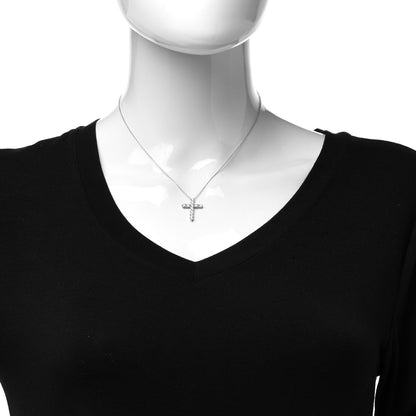 Tiffany Platinum Diamond Medium Cross Pendant Necklace 2 of 6