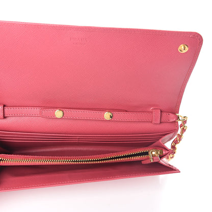 Prada Saffiano Metal Oro Chain Wallet Peonia 4 of 8